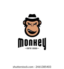 vector angry monkey wearing a cowboy hat