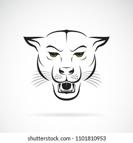 Vector of an angry panther head on white background. Wild Animals. Vector illustration. Easy editable layered vector illustration.