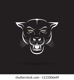 Vector of an angry panther head on black background. Wild Animals. Vector illustration. Easy editable layered vector illustration.