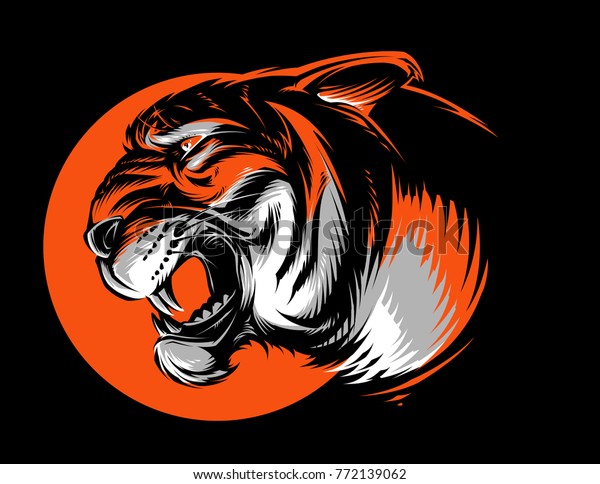 Vector Angry Tiger Stock Vector (Royalty Free) 772139062