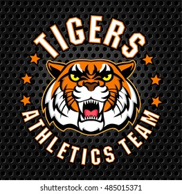 vector angry tiger face sport emblem