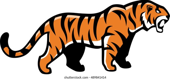 vector angry tiger mascot illustration