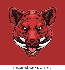 vector of angry wild boar head