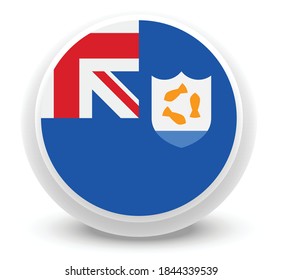 Vector - anguilla Flag Button Icon