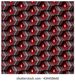 vector angular black and red cubes background pattern design