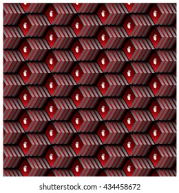 vector angular black and red cubes background pattern design
