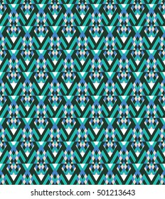 Vector angular colorful pattern. Abstract Triangle pattern. Ethnic collection, aztec stile, tribal art, can be used for wallpaper, cover fills, web page background, surface textures.