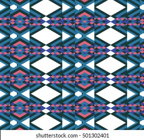 Vector angular colorful pattern. Abstract Triangle pattern. Ethnic collection, aztec stile, tribal art, can be used for wallpaper, cover fills, web page background, surface textures.
