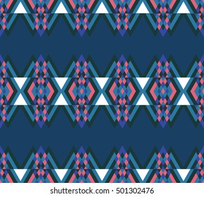Vector angular colorful pattern. Abstract Triangle pattern. Ethnic collection, aztec stile, tribal art, can be used for wallpaper, cover fills, web page background, surface textures.
