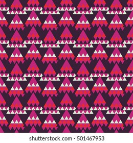 Vector angular colorful pattern. Abstract Triangle pattern. Ethnic collection, aztec stile, tribal art, can be used for wallpaper, cover fills, web page background, surface textures.