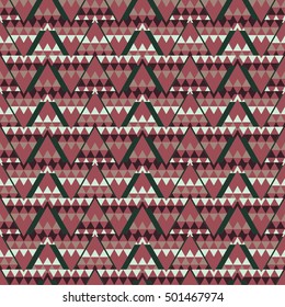 Vector angular colorful pattern. Abstract Triangle pattern. Ethnic collection, aztec stile, tribal art, can be used for wallpaper, cover fills, web page background, surface textures.