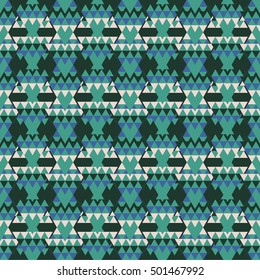 Vector angular colorful pattern. Abstract Triangle pattern. Ethnic collection, aztec stile, tribal art, can be used for wallpaper, cover fills, web page background, surface textures.