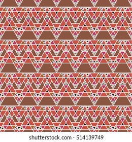 Vector angular colorful pattern. Abstract Triangle pattern. Ethnic collection, aztec stile, tribal art, can be used for wallpaper, cover fills, web page background, surface textures.
