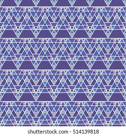 Vector angular colorful pattern. Abstract Triangle pattern. Ethnic collection, aztec stile, tribal art, can be used for wallpaper, cover fills, web page background, surface textures.