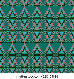 Vector angular colorful pattern. Abstract Triangle pattern. Ethnic collection, aztec stile, tribal art, can be used for wallpaper, cover fills, web page background, surface textures.
