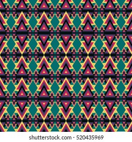 Vector angular colorful pattern. Abstract Triangle pattern. Ethnic collection, aztec stile, tribal art, can be used for wallpaper, cover fills, web page background, surface textures.
