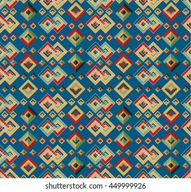 Vector angular colorful pattern. Ethnic collection, aztec stile, tribal art, can be used for wallpaper, cover fills, web page background, surface textures.