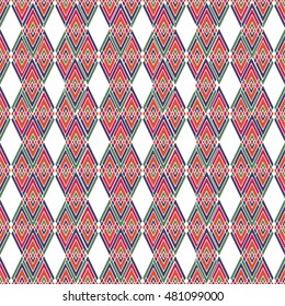 Vector angular colorful pattern. Ethnic collection, aztec stile, tribal art, can be used for wallpaper, cover fills, web page background, surface textures.