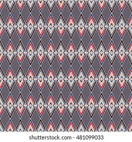 Vector angular colorful pattern. Ethnic collection, aztec stile, tribal art, can be used for wallpaper, cover fills, web page background, surface textures.