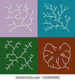 vector of angular dendritic trellis radial tree trunks