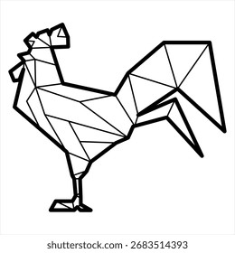 Ilustração angular ou geométrica vetorial de um galo