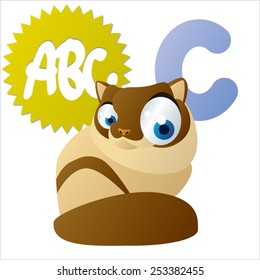 Abc de animales vectores: C es para Cat