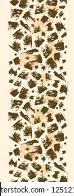 Vector animal brush stroke vertical seamless pattern background border with hand drawn elements