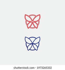 Vector animal  Butterfly conceptual simple, colorful icon. Logo. Vector illustration
