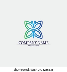 Vector animal  Butterfly conceptual simple, colorful icon. Logo. Vector illustration

