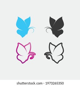 Vector animal  Butterfly conceptual simple, colorful icon. Logo. Vector illustration
