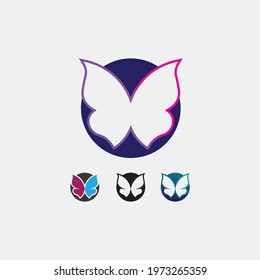 Vector animal  Butterfly conceptual simple, colorful icon. Logo. Vector illustration
