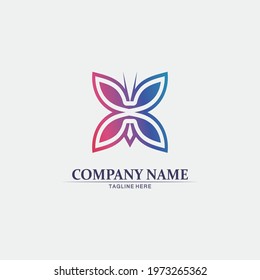 Vector animal  Butterfly conceptual simple, colorful icon. Logo. Vector illustration
