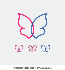 Vector animal  Butterfly conceptual simple, colorful icon. Logo. Vector illustration
