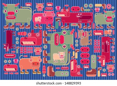 vector animal cartoon pattern 