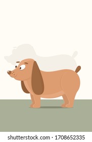 Vector animal character illustration. Colorful funny cute dog isolated on light. Design for child goods decoration, print, souvenirs, web, banner, poster