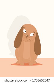 Vector animal character illustration. Colorful funny cute dog isolated on light. Design for child goods decoration, print, souvenirs, web, banner, poster