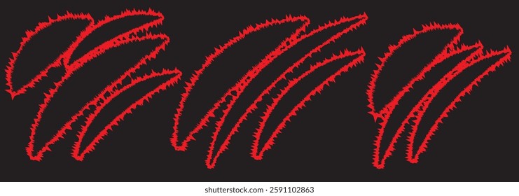 Vector animal claw scratch set on transparent background