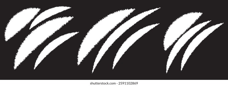 Vector animal claw scratch set on transparent background