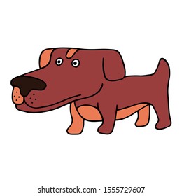 Vector animal in doodle style. Dog.