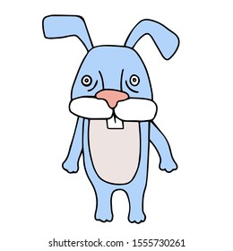Vector animal in doodle style. Rabbit.