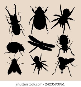 vector animal fly silhouette illustration black and white
