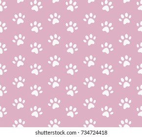 Vector Animal footprint Seamless Pattern. Doodle texture.