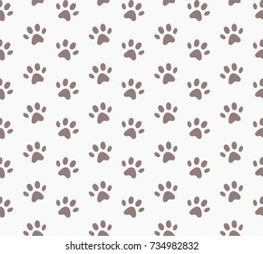 Vector Animal footprint Seamless Pattern. Doodle texture.