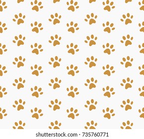 Vector Animal footprint Seamless Pattern. Doodle texture.