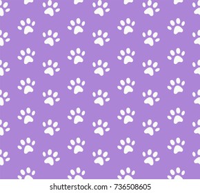Vector Animal footprint Seamless Pattern. Doodle texture.