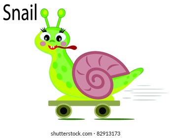 Vector animal funny snail.