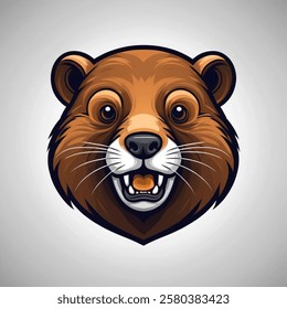 vector  animal Head - Beaver -  logoicon illustration mascot.