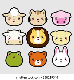 vector animal head icons