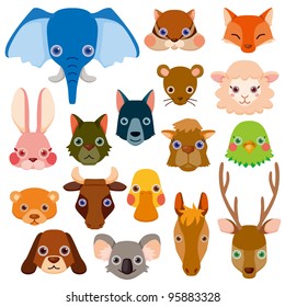 vector animal head icons