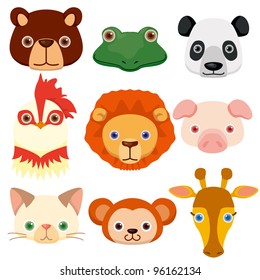vector animal head icons